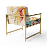 Multi-Color Watercolor Movement - Upholstered Modern Accent Chairs