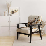 Brown And Black Movement I- Upholstered Accent Chair