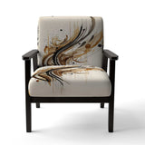 Brown And Black Movement I- Upholstered Accent Chair