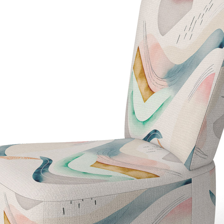Multi-Color Pastel Waves - Modern Accent Side Chair