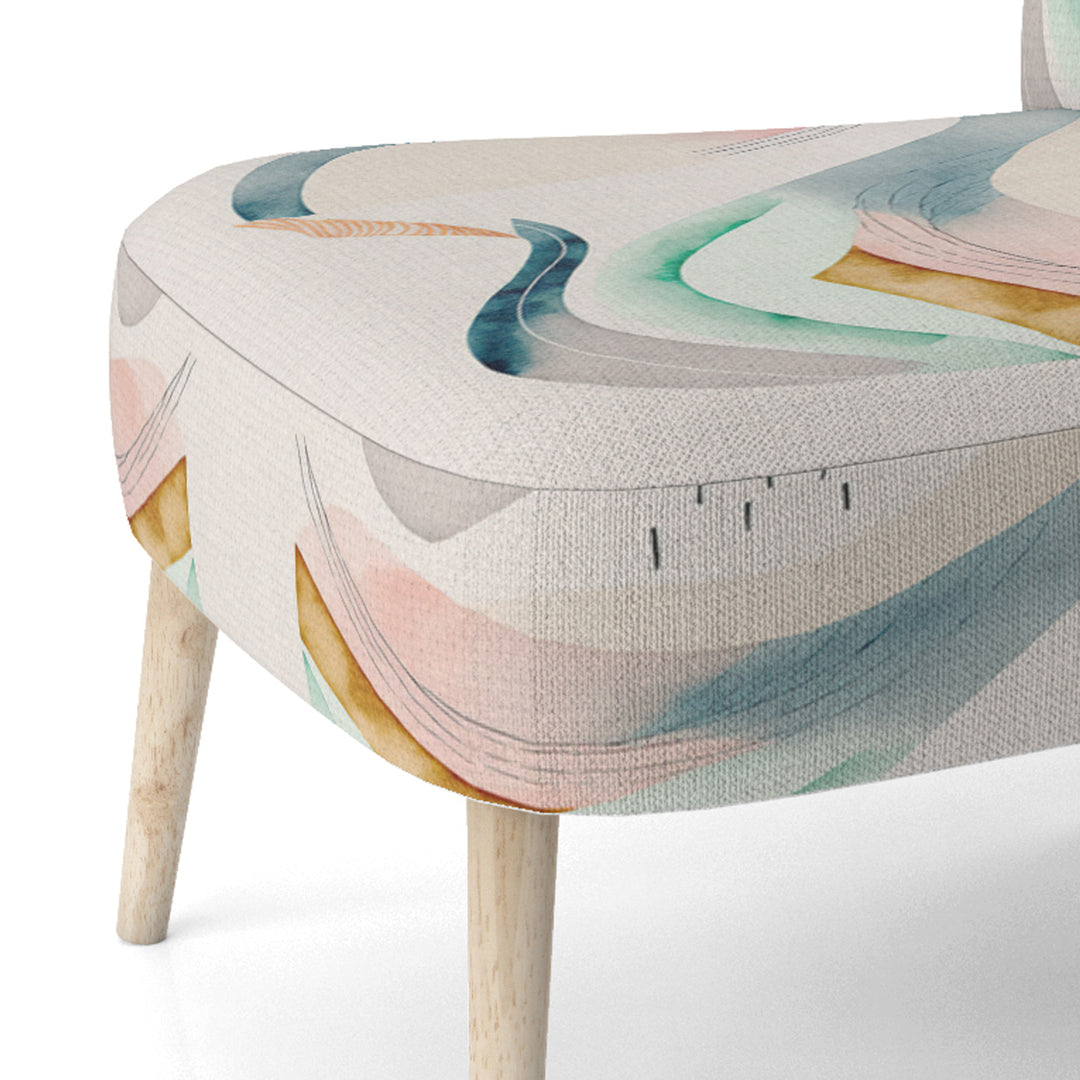 Multi-Color Pastel Waves - Modern Accent Side Chair