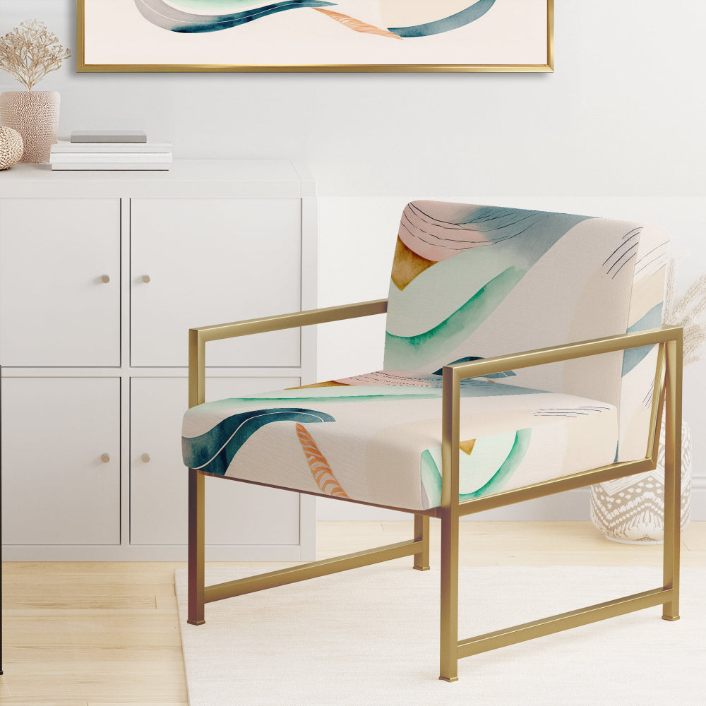 Multi-Color Pastel Waves - Modern Accent Side Chair