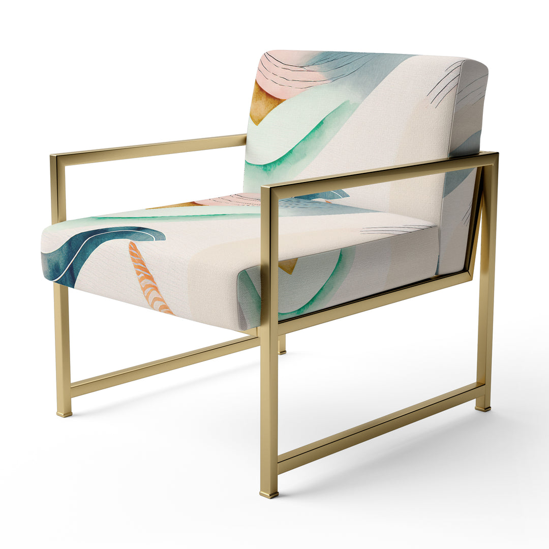 Multi-Color Pastel Waves - Modern Accent Side Chair