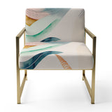 Multi-Color Pastel Waves - Modern Accent Side Chair