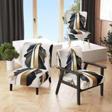 Black And Gold Cubic Expression VII- Upholstered Accent Chair