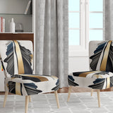 Black And Gold Cubic Expression VII- Upholstered Accent Chair