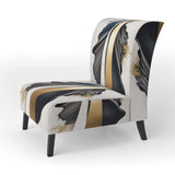 Black And Gold Cubic Expression VII- Upholstered Accent Chair