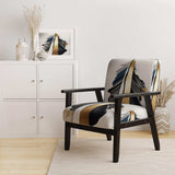 Black And Gold Cubic Expression VII- Upholstered Accent Chair