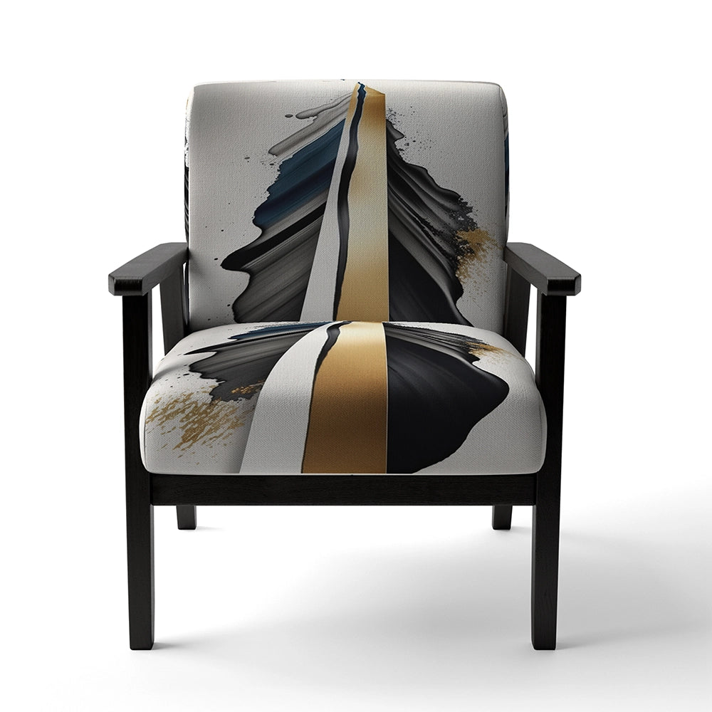 Black And Gold Cubic Expression VII- Upholstered Accent Chair