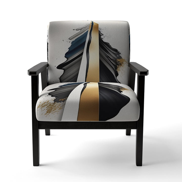 Black And Gold Cubic Expression VII- Upholstered Accent Chair