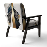 Black And Gold Cubic Expression VII- Upholstered Accent Chair