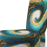 Teal And Black Art Deco - Modern Accent Slipper Chair