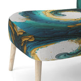 Teal And Black Art Deco - Modern Accent Slipper Chair