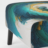 Teal And Black Art Deco - Modern Accent Slipper Chair