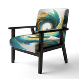 Teal And Black Art Deco - Modern Accent Slipper Chair