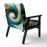 Teal And Black Art Deco - Modern Accent Slipper Chair