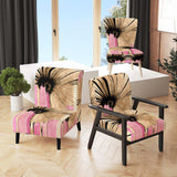 Pink Gerbera Flower On Abstract Fusion I- Upholstered Accent Chair