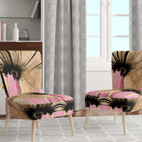 Pink Gerbera Flower On Abstract Fusion I- Upholstered Accent Chair