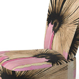 Pink Gerbera Flower On Abstract Fusion I- Upholstered Accent Chair