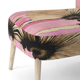 Pink Gerbera Flower On Abstract Fusion I- Upholstered Accent Chair