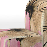 Pink Gerbera Flower On Abstract Fusion I- Upholstered Accent Chair