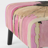 Pink Gerbera Flower On Abstract Fusion I- Upholstered Accent Chair