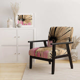 Pink Gerbera Flower On Abstract Fusion I- Upholstered Accent Chair