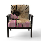 Pink Gerbera Flower On Abstract Fusion I- Upholstered Accent Chair