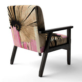 Pink Gerbera Flower On Abstract Fusion I- Upholstered Accent Chair