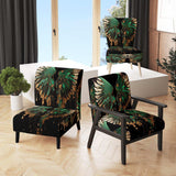 Green And Gold Angel Wings II- Upholstered Accent Chair