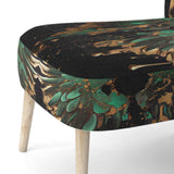 Green And Gold Angel Wings II- Upholstered Accent Chair