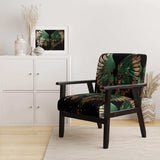 Green And Gold Angel Wings II- Upholstered Accent Chair