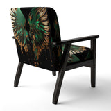 Green And Gold Angel Wings II- Upholstered Accent Chair