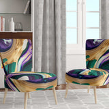 Purple, Green And Gold Bold Strokes I- Upholstered Accent Chair