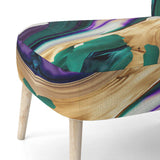 Purple, Green And Gold Bold Strokes I- Upholstered Accent Chair