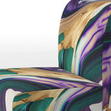 Purple, Green And Gold Bold Strokes I- Upholstered Accent Chair