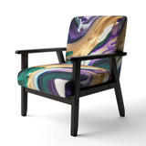 Purple, Green And Gold Bold Strokes I- Upholstered Accent Chair