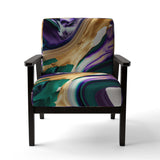 Purple, Green And Gold Bold Strokes I- Upholstered Accent Chair