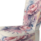 Pink And Purple Rose Design- Upholstered Accent Chair