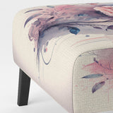 Pink And Purple Rose Design- Upholstered Accent Chair