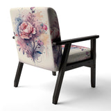 Pink And Purple Rose Design- Upholstered Accent Chair