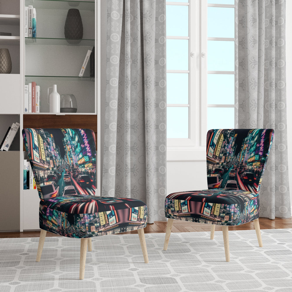 Futuristic Tokyo Neon - Traditional Arm Chair