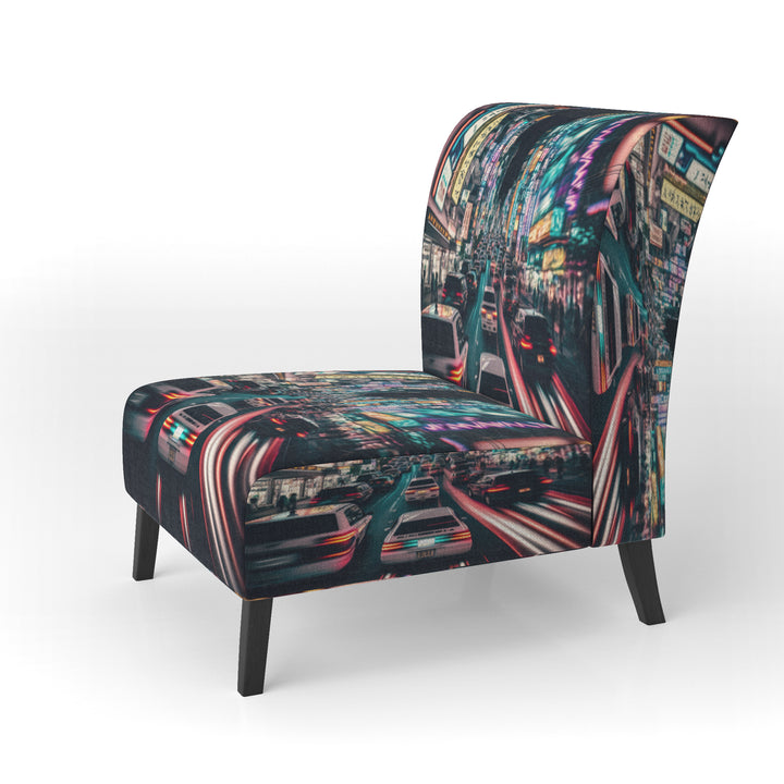 Futuristic Tokyo Neon - Traditional Arm Chair