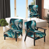 Abstract Geode Turquoise II- Upholstered Accent Chair