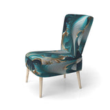 Abstract Geode Turquoise II- Upholstered Accent Chair