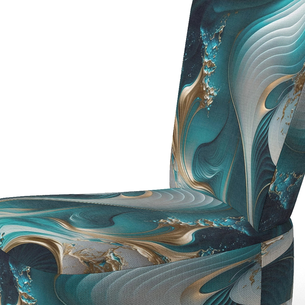 Abstract Geode Turquoise II- Upholstered Accent Chair