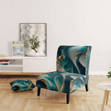 Abstract Geode Turquoise II- Upholstered Accent Chair