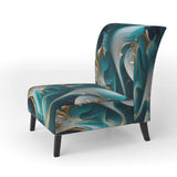 Abstract Geode Turquoise II- Upholstered Accent Chair