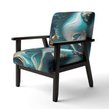 Abstract Geode Turquoise II- Upholstered Accent Chair