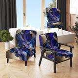 Abstract Geode Gold And Purple Marble - Modern Arm Chair
